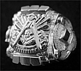 Gothic Sterling Silver Past Master Rings, Solid Back #6G